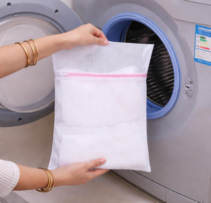 DecorTwist Mesh Laundry Wash Bag Set| Zippered Clothes Washing Net for Delicates, Innerwear, Lingerie & Baby Clothes