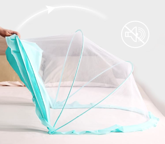 DecorTwist® Baby Mosquito Net Bottomless, Travel-Friendly, Foldable & Washable Safe Sleep Protection for Infants (0–24 Months) & Toddlers | 135×65×65 cm