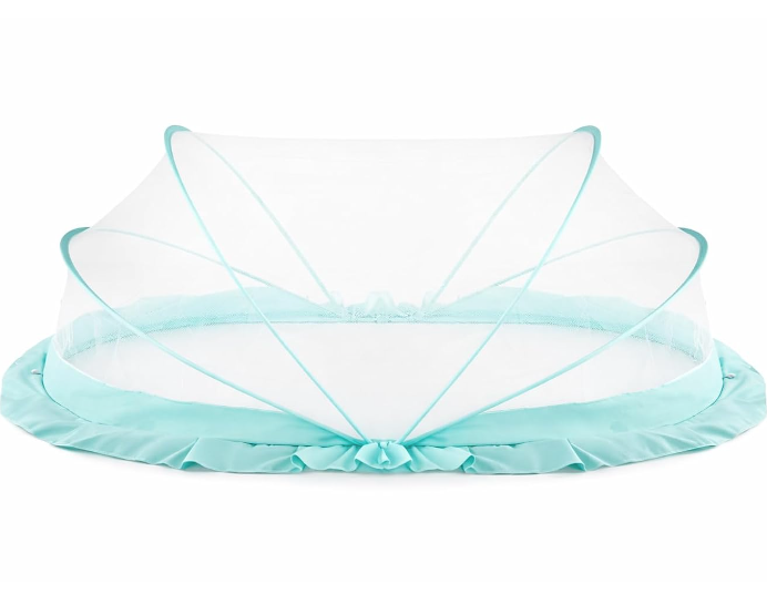 DecorTwist® Baby Mosquito Net Bottomless, Travel-Friendly, Foldable & Washable Safe Sleep Protection for Infants (0–24 Months) & Toddlers | 135×65×65 cm