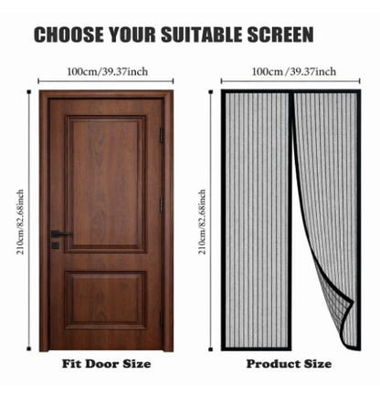 Decortwist Polyester Magnetic Mosquito Net for Doors – Auto Closing, Hands-Free Entry, Easy Installation (100×210 cm)