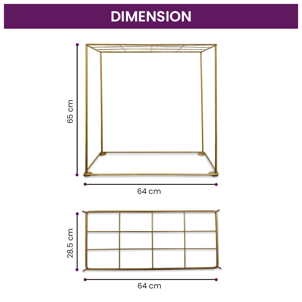 Square Mandap Backdrop Stand for Decoration Ganpati Sthapna , Laxmi Ganesh Diwali ,Varalakshmi Pooja Festival Decoration Home Decor photo Background Support for Pooja Home Decor