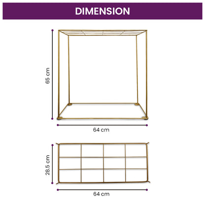 Square Mandap Backdrop Stand for Decoration Ganpati Sthapna , Laxmi Ganesh Diwali ,Varalakshmi Pooja Festival Decoration Home Decor photo Background Support for Pooja Home Decor