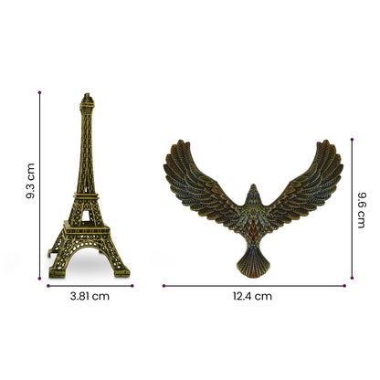 Metal Balance Bird Eiffel Tower with a Balance Eagle Alloy Gravity Balance Toys (Gold)