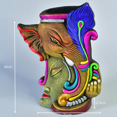 Premium Terracotta Abstract Flower Vase with Bright Colors