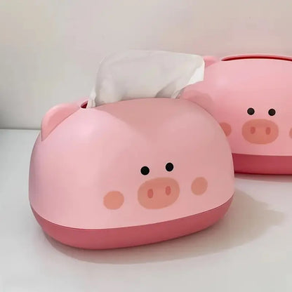 Cute Piggy Plastic Tissue Dispenser Napkin Holder for Bathroom, Home, Kitchen, Office, and Car