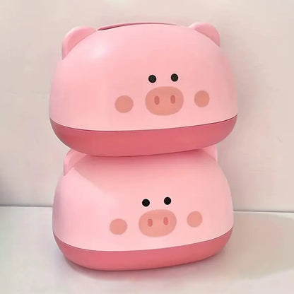 Cute Piggy Plastic Tissue Dispenser Napkin Holder for Bathroom, Home, Kitchen, Office, and Car