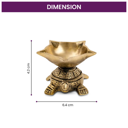 Vastu Decor -Brass Tortoise Panchmukhi Diya