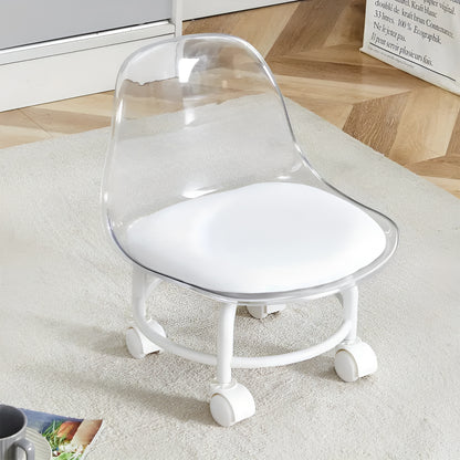 Sitting Stool with Wheels (Size: 33 * 33 * 36 cm) | Stool for Indoor Or Outdoor | Plastic Non-Slip Lightweight Stool | Chair for Office & Home (White)