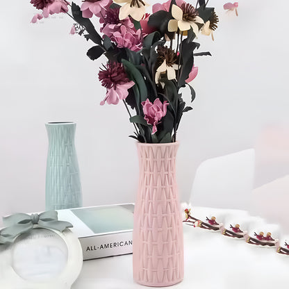 Plastic Flower Vases for Home Decor, Bedroom, Centrepiece Living Room, Office Decoration (Light Pink)