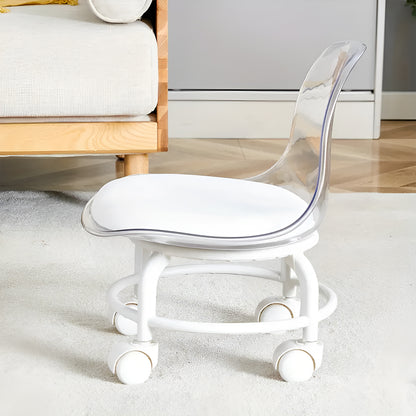 Sitting Stool with Wheels (Size: 33 * 33 * 36 cm) | Stool for Indoor Or Outdoor | Plastic Non-Slip Lightweight Stool | Chair for Office & Home (White)