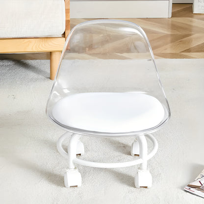 Sitting Stool with Wheels (Size: 33 * 33 * 36 cm) | Stool for Indoor Or Outdoor | Plastic Non-Slip Lightweight Stool | Chair for Office & Home (White)