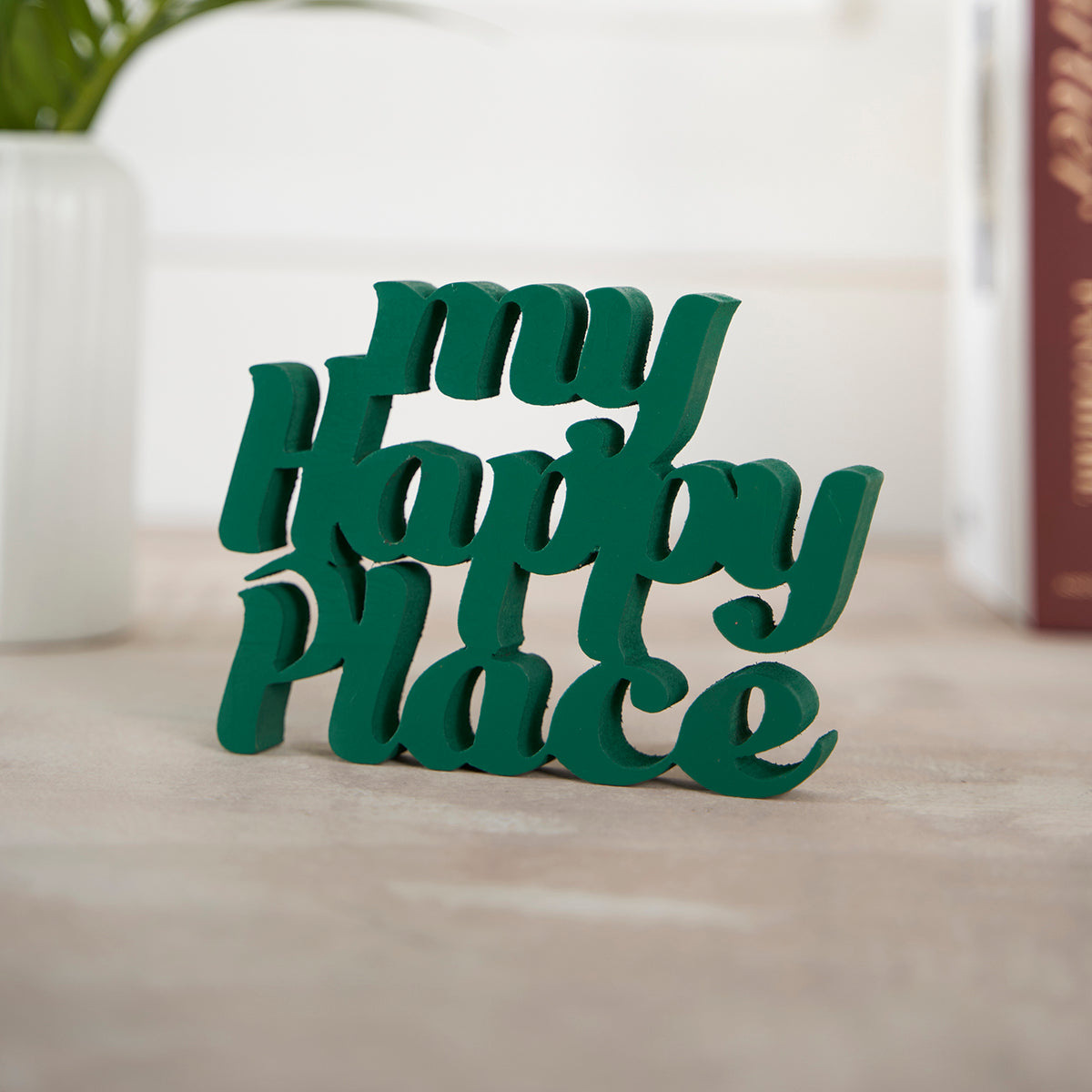 Table Top , Office Table Decorative -My Happy Place - Green