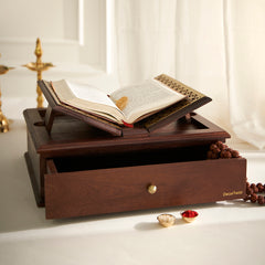 Large Handcrafted Holy Book Stand Box for Reading Geeta, Quran, Guru Granth Sahib, Bible Book