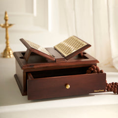 Handcrafted Holy Book Stand Box for Reading Geeta, Quran, Guru Granth Sahib, Bible Book