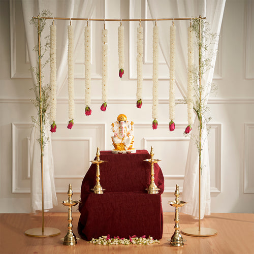 Large Rectangular Backdrop Stand  for Ganpati , Janmashtami, Laxmi Pooja