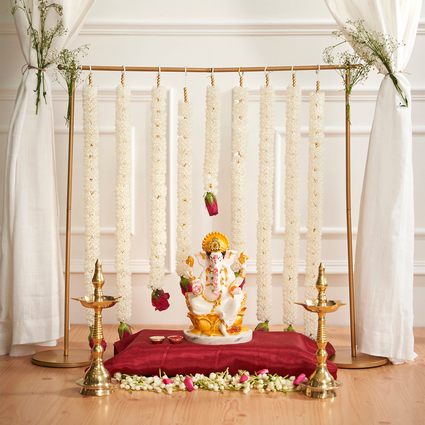 Square Backdrop Stand for Wedding, Ring ceremony, Birthday, Baby Shower,  Diwali, Ganpati , Janmashtami, Laxmi Pooja