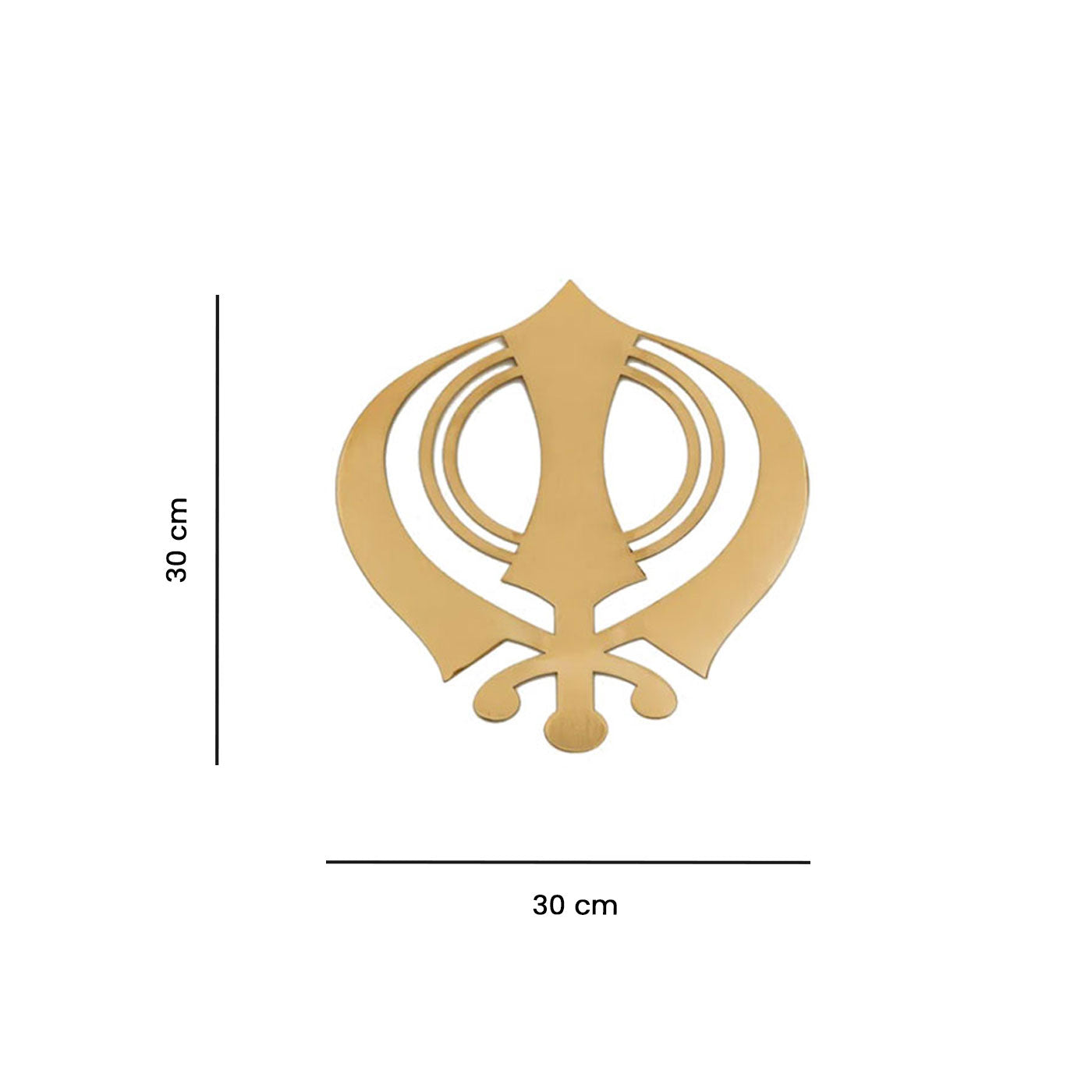 Khanda (Sikh Symbol) Metal Wall Art - Gold