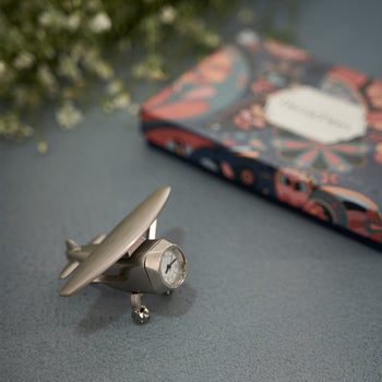 Aircraft Alloy Metal Model with Clock