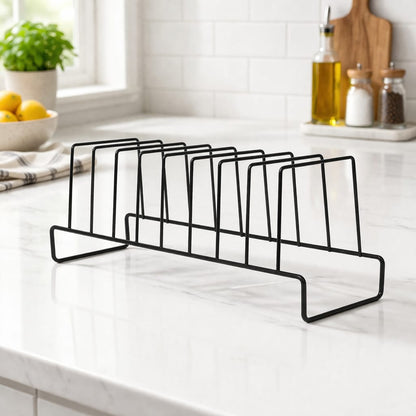 DecorTwist Stainless Steel Modular Plate Stand for Kitchen | Heavy-Duty Dish & Thali Organizer | Rust-Resistant Chrome Finish (Style 6)