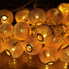 DecorTwist LED Matel Rice Light for Home and Office Decor| Indoor & Outdoor Decorative Lights|Diwali |Wedding | Diwali | Wedding | 3.18 MTR (New Rose Gold Ball)