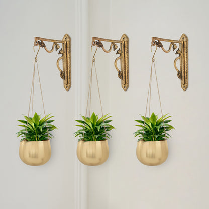 Valencia Metal Hanging Planter Gold -Small