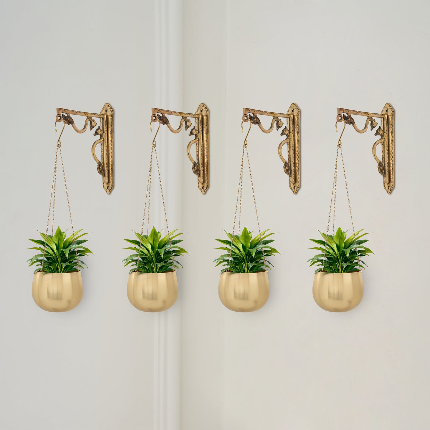 Valencia Metal Hanging Planter Gold -Small