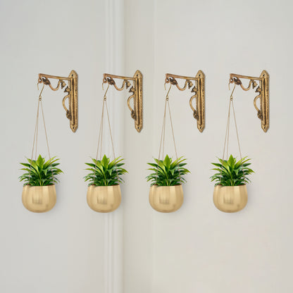 Valencia Metal Hanging Planter Gold -Small