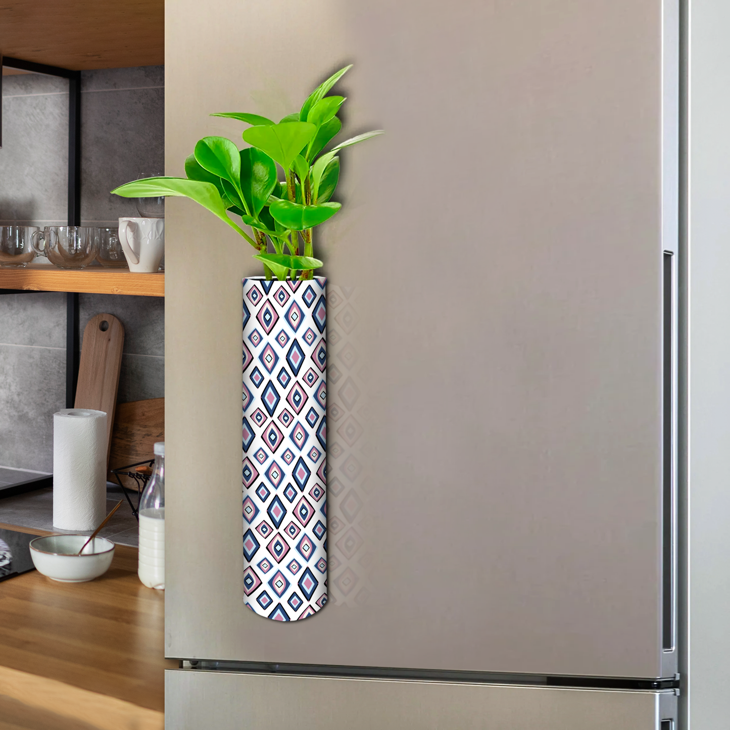 Metal Magnet White Planter for Fridge