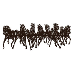 Wooden Running Horses Back Lit for wall decoration