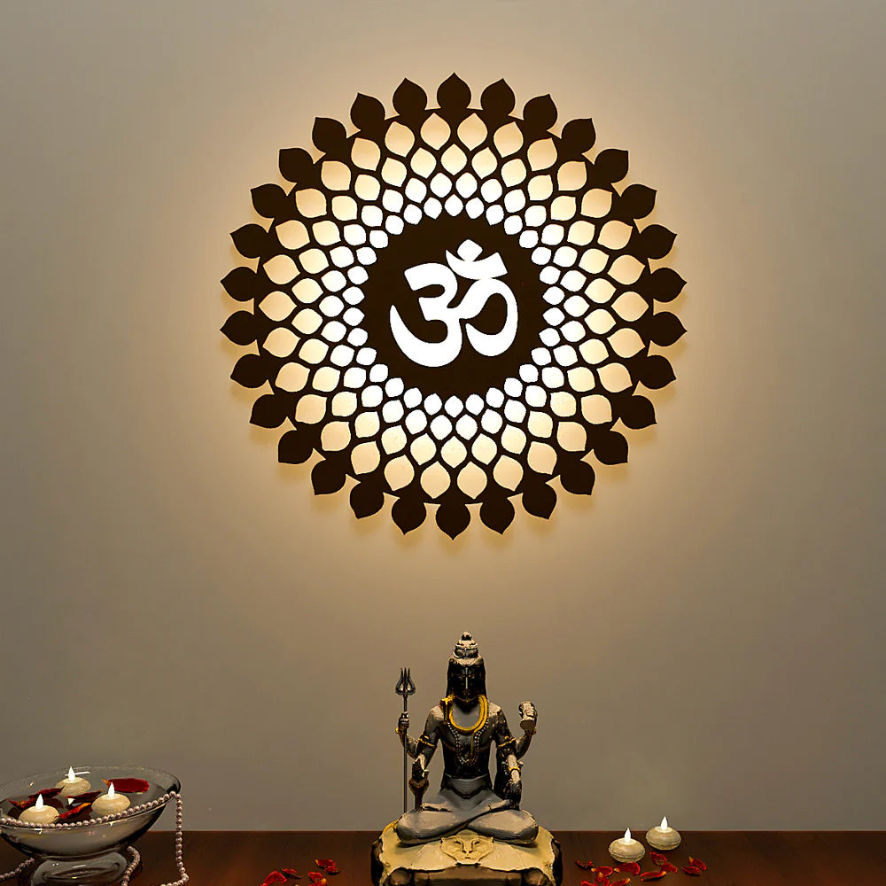 Patterned Mandala Om Design Back Lit for room decorations
