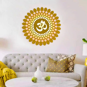 Flower Mandala Om Symbol Back Lit for office reception
