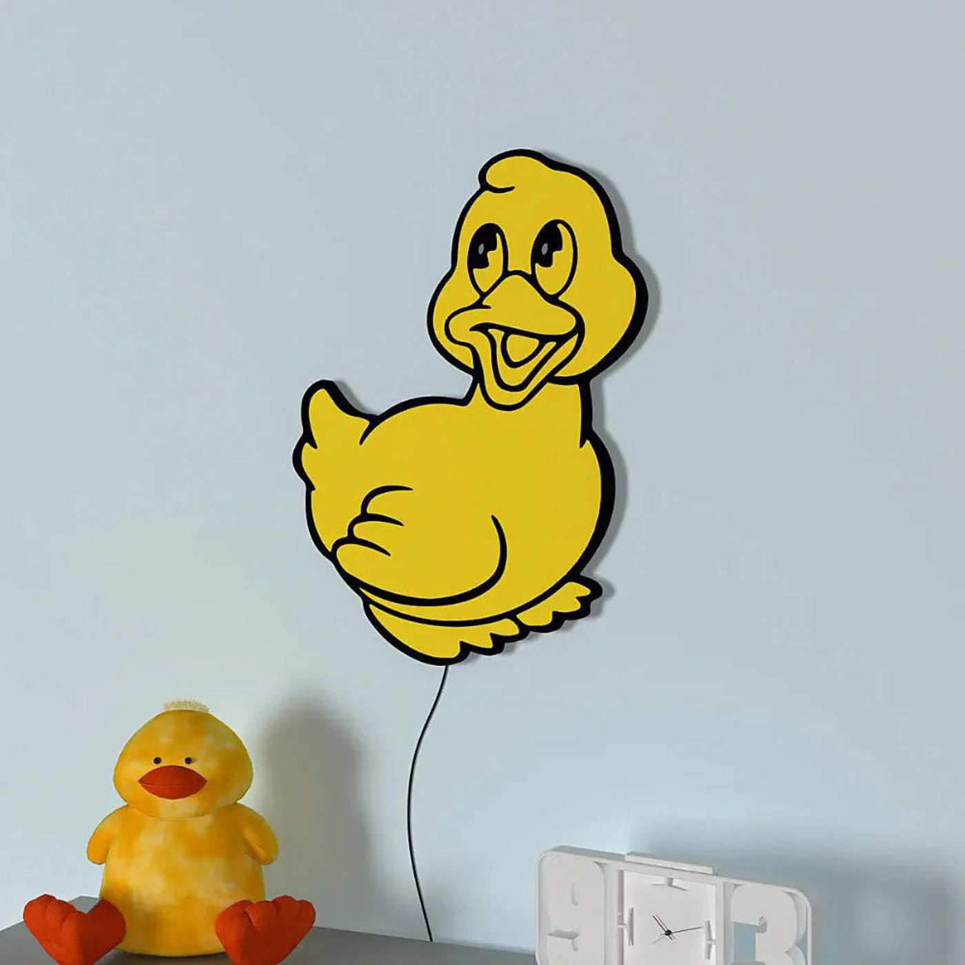 Baby Duckling Wall Lamp Wooden Creative Wall Decorative Backlit Wall Hanging Kids room décor Light for Home and Office Décor