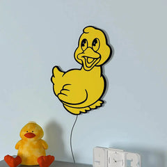 Baby Duckling Wall Lamp Wooden Creative Wall Decorative Backlit Wall Hanging Kids room décor Light for Home and Office Décor