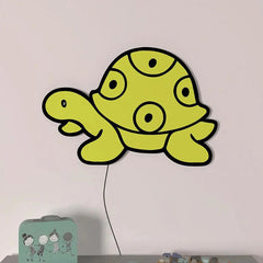 Baby Turtle Wall Lamp Wooden Creative Wall Decorative Backlit Wall Hanging Kids room décor Light for Home and Office Décor