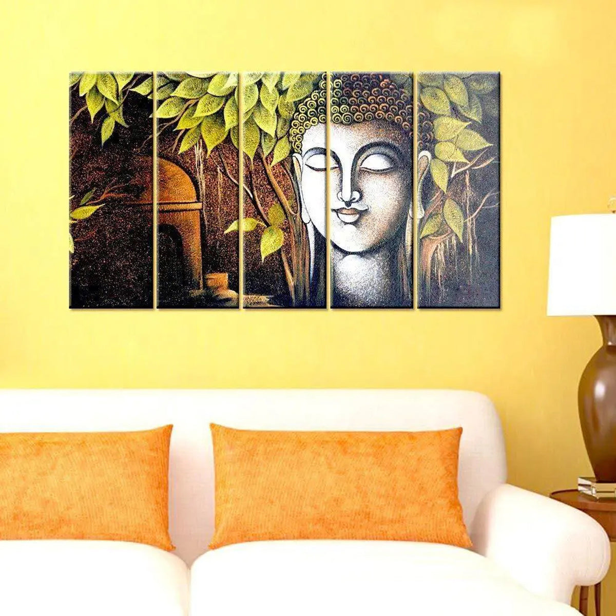 Peaceful Enlightenment with eye-soothing wall painting | budhha wall painting