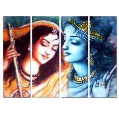 Melodies of Love: Radha-Krishna Serenade Wall Painting