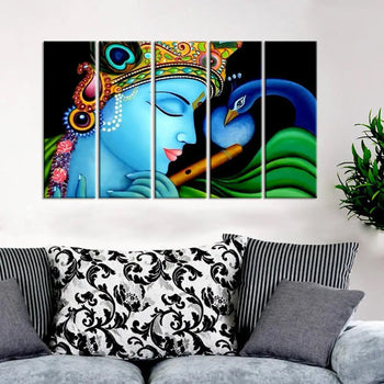 The Divine Prince: Lord Krishna's Charm in Canvas Wall Art