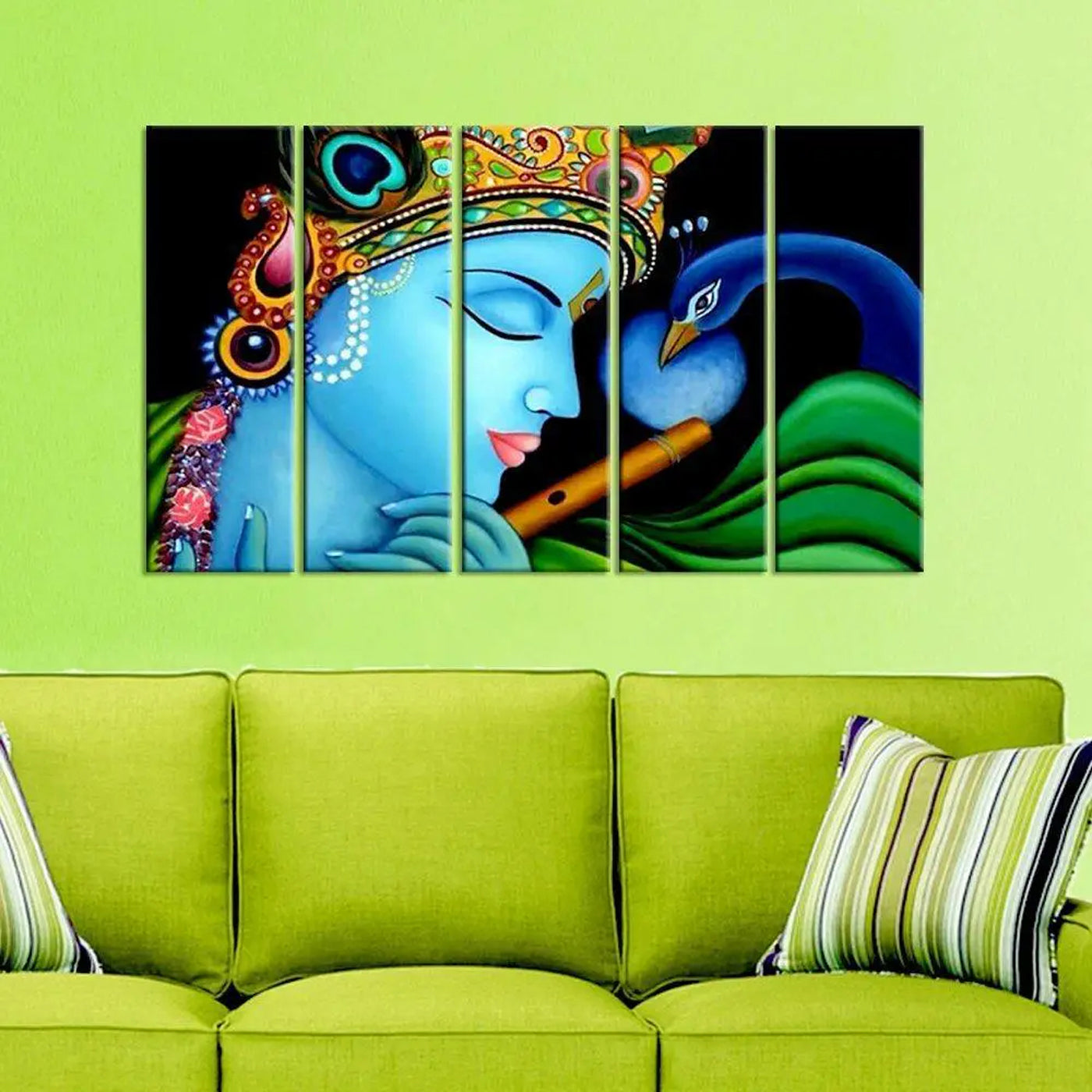 The Divine Prince: Lord Krishna's Charm in Canvas Wall Art