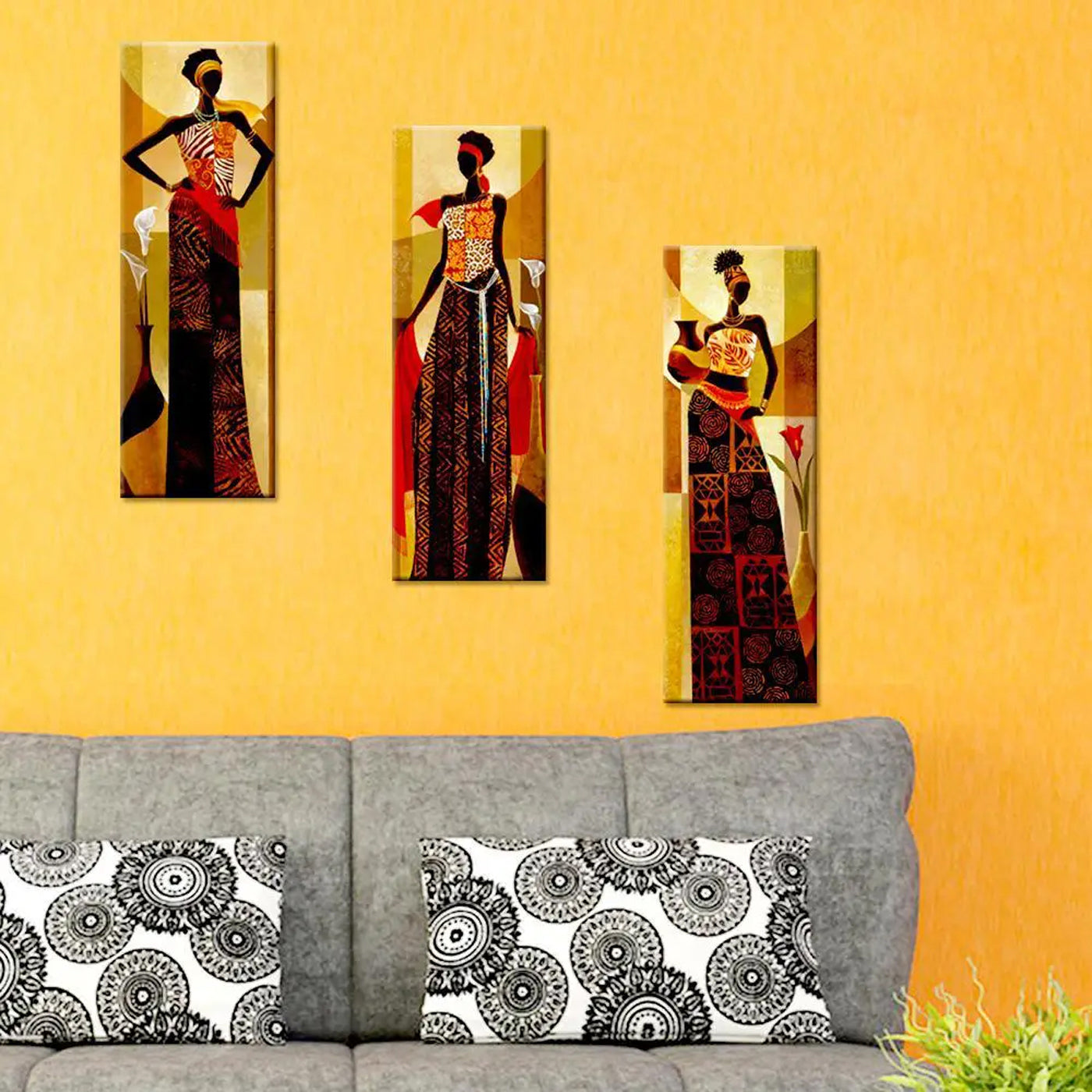 Strokes of Empowerment | Canvas Wall Art Painting | three panel painting
