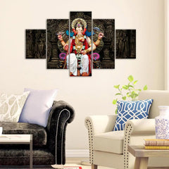 canvas painting of blessings | ganesh ji | five panel art work