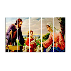 jesus wall painting | five panel wall art painting | for home decors