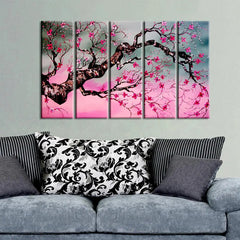 Blossoms of Elegance | Five Panel Wall Paintings | home decor | office decor