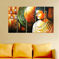 Peaceful Presence of Budhha in Four Panel Wall Art | wall painting | wall hanging