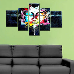 splash painting of budhha in canvas wall painting