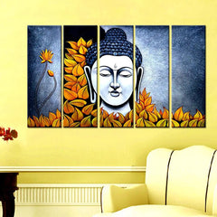 five panel attractive budhha wall art painting