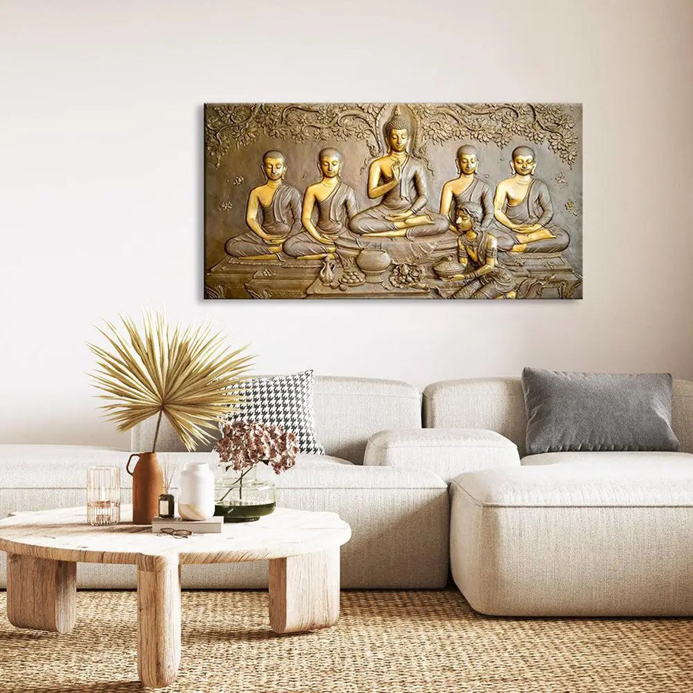 Meditating Buddha Wall Art Canvas Painting for Your Home and Office Decor (48 x 24 ) Inch
