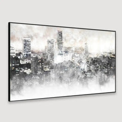 Cityscape Framed Canvas Wall Painting A Captivating Artistry for Your Living and Office Space Decoration (48 x 24) Inch
