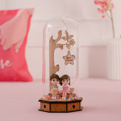 Romantic Love Couple with Led Light Lamp Showpiece Statue