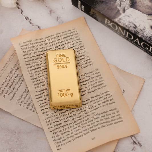 Gold Finish Metal Bar Paper Weight for Home Office Use
