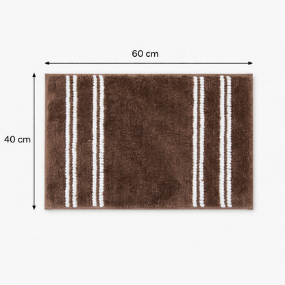 DecorTwist Anti-Slip Microfiber Bath Mat 60x40 cm | Super Absorbent & Quick Dry | Soft Polyester Surface with Non-Skid TPR Backing | Bathroom Floor Mat for Shower & Wash Basin
